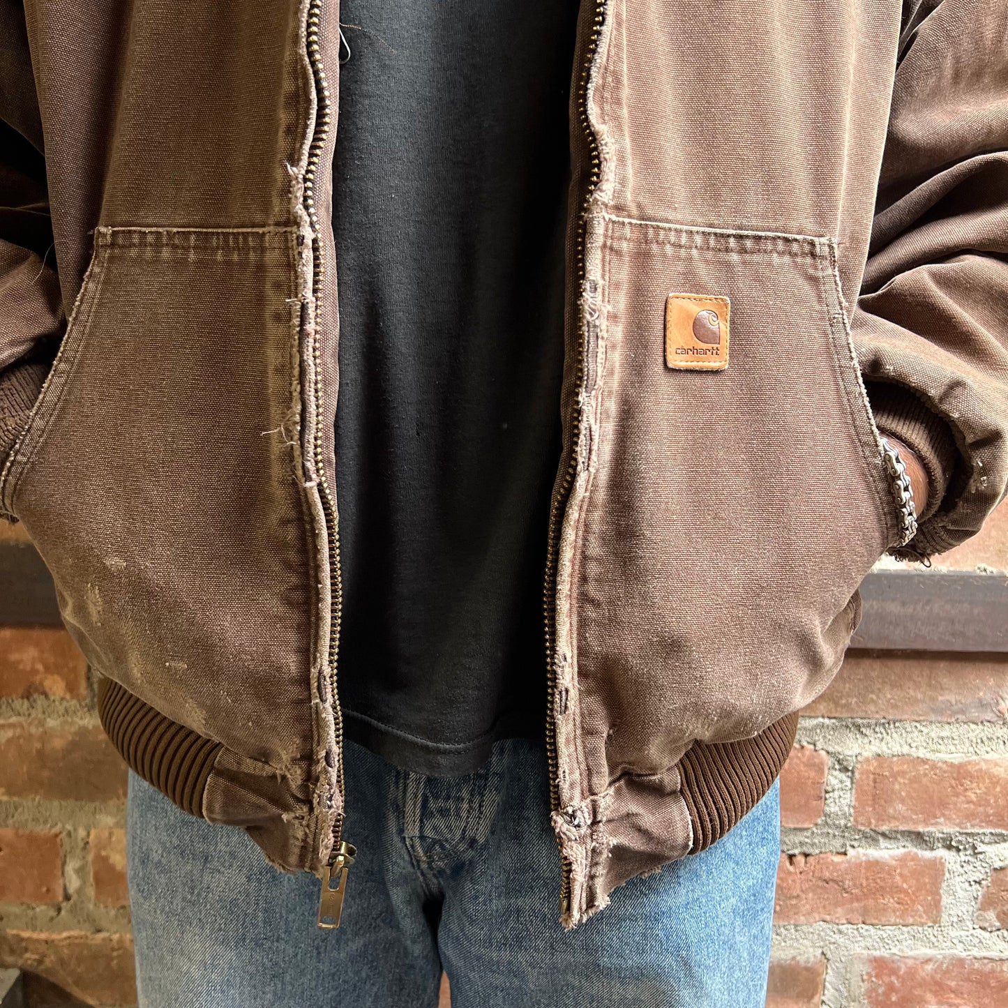 Brown Carhartt Hooded Work Jacket