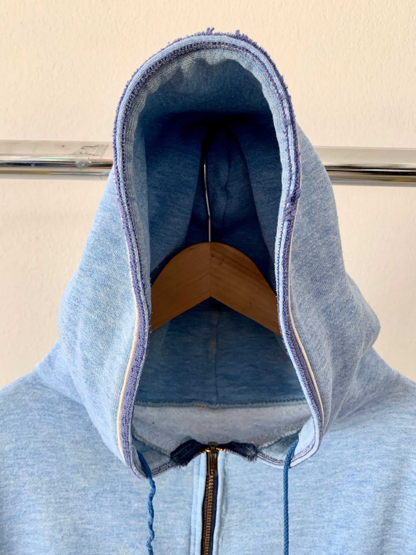 70's Stitch Detailing Zip Up Hoodie