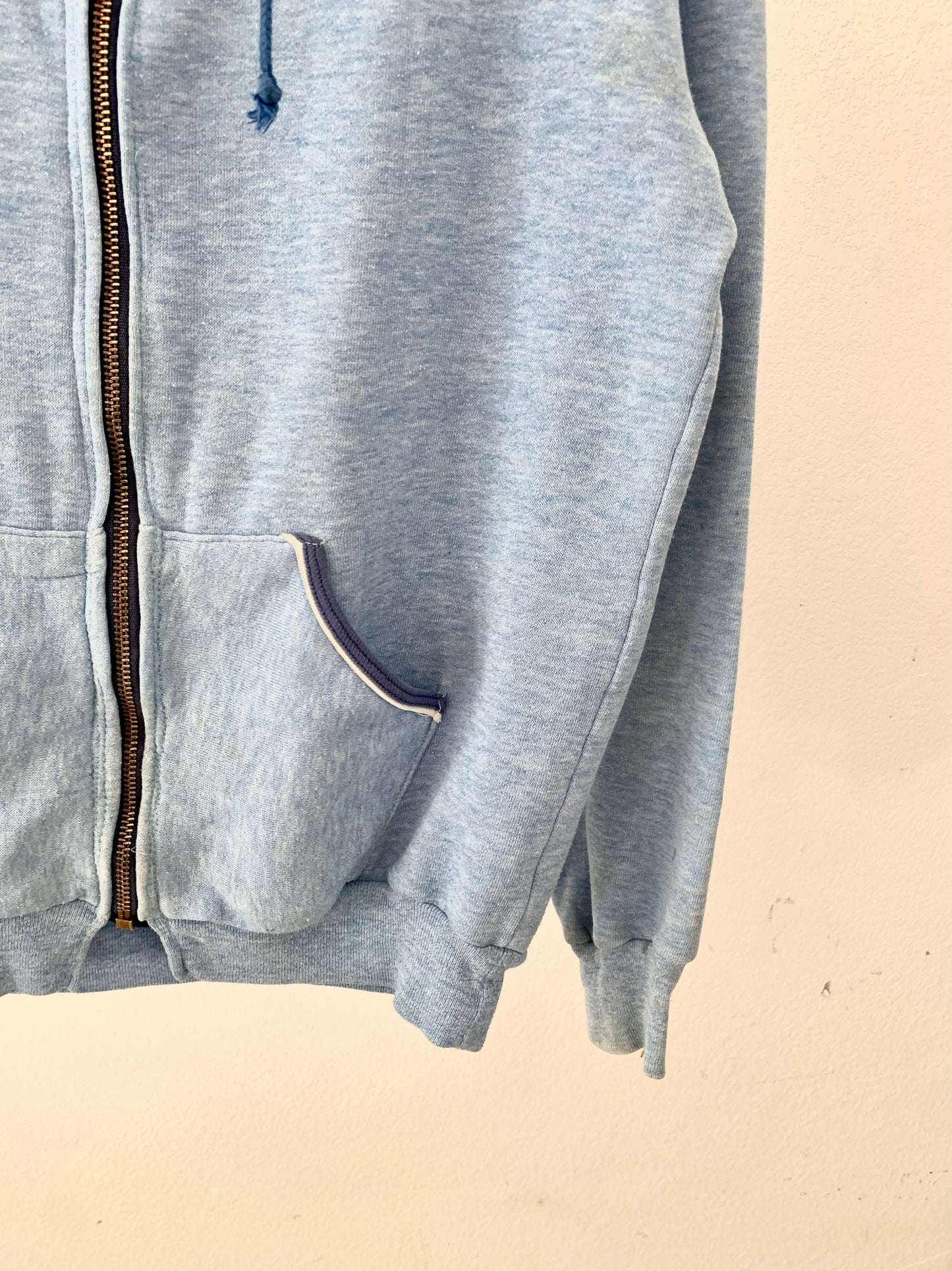 70's Stitch Detailing Zip Up Hoodie