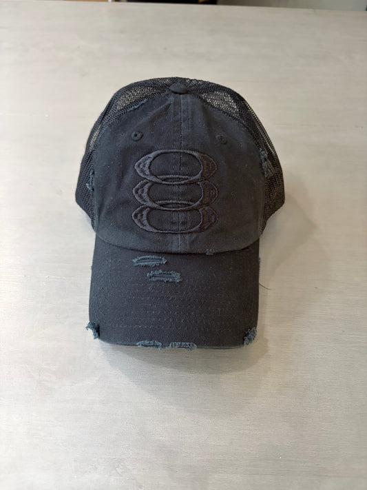 Triple 0 Black Trucker Hat