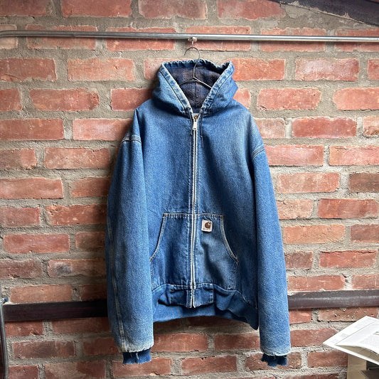 Denim Carhartt Hooded Work Jacket