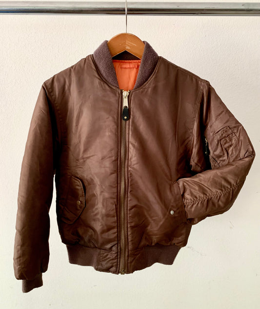 90's Brown Bomber Jacket